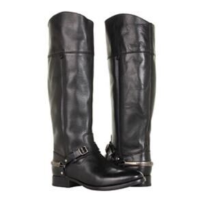 Frye Black Leather Riding Boots Lindsay Spur Size 6
